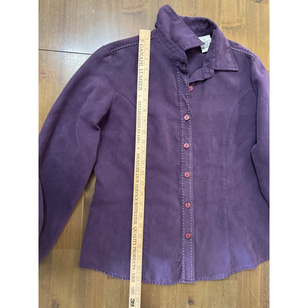 VINTAGE 90's PURPLE FAUX SUEDE TOP - Picture 3 of 5